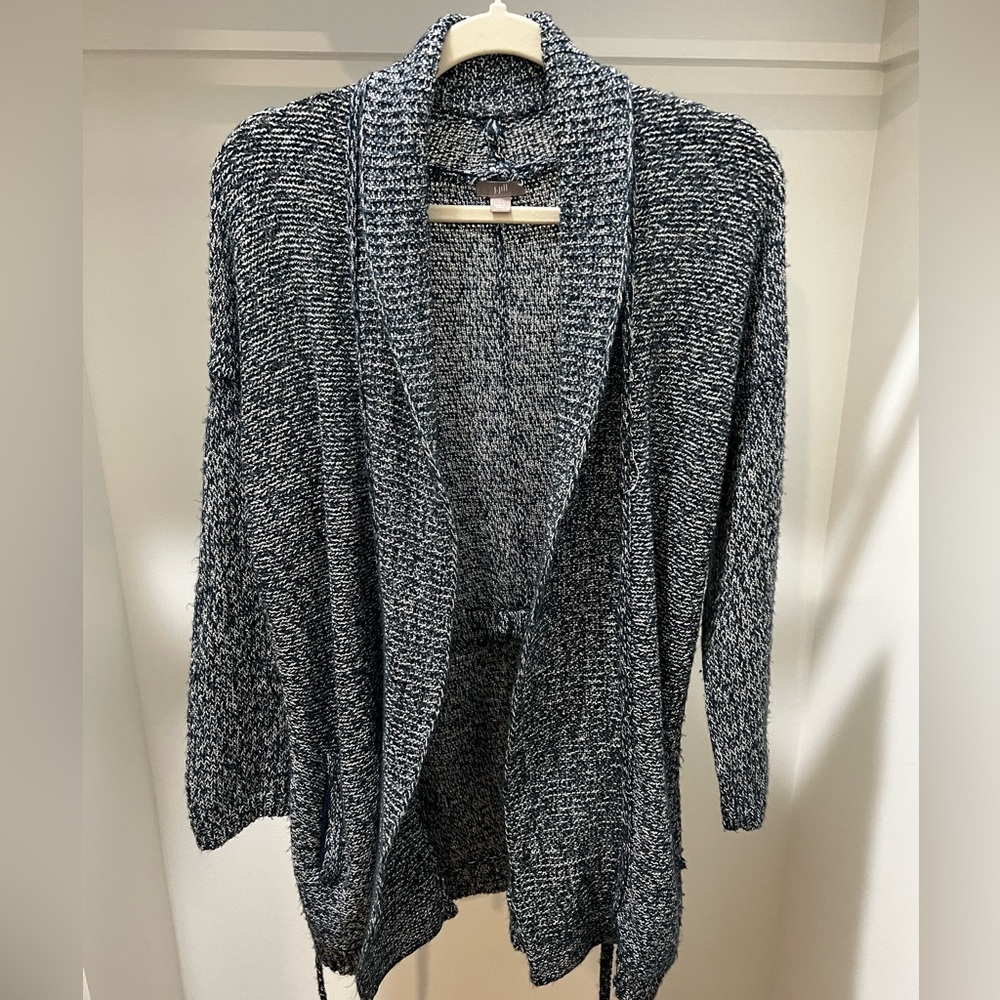 J.‎ Jill Women’s Blue & White Cardigan With Pockets Size Large